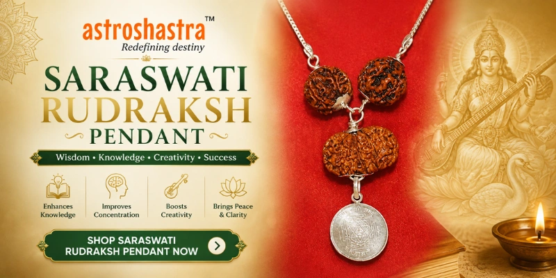 Surya Saraswati Rudraksha Pendant